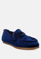  Bastian Fur Detail Velvet Loafers
