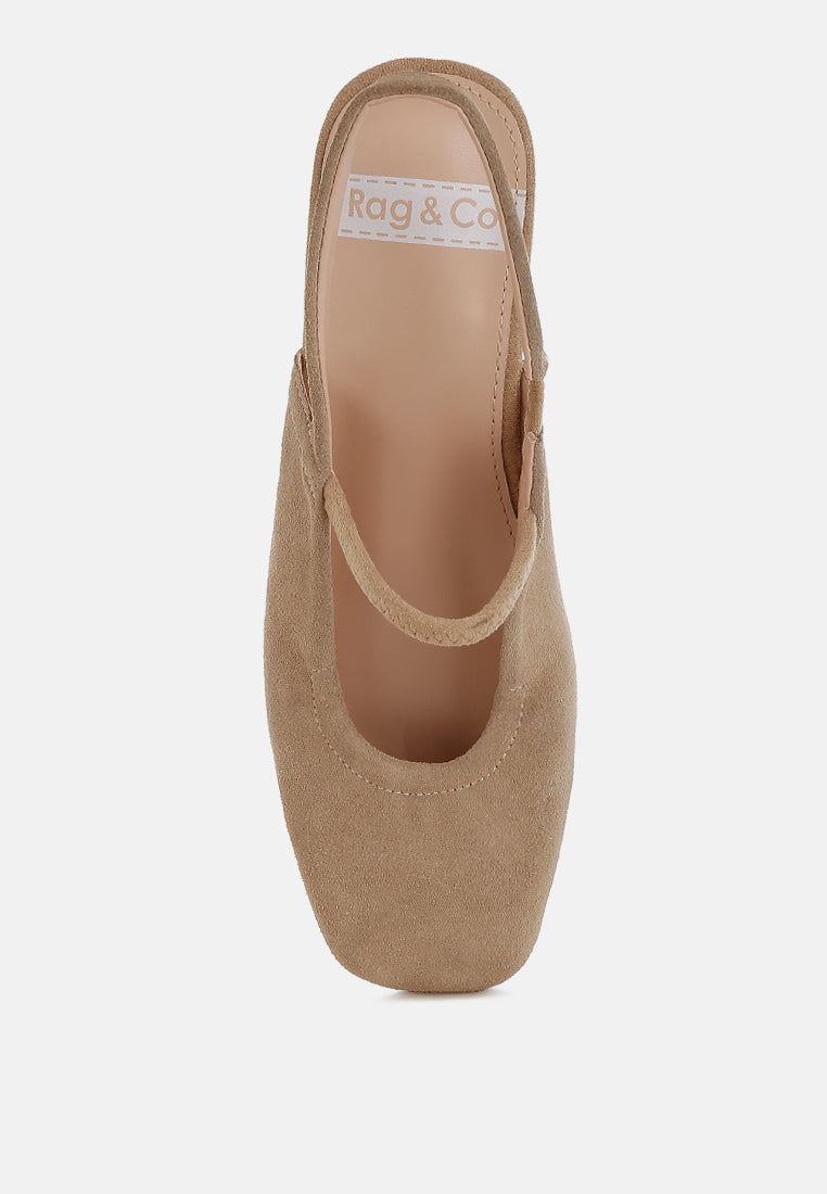  Bounzi Soft Suede Leather Slingback Sandals