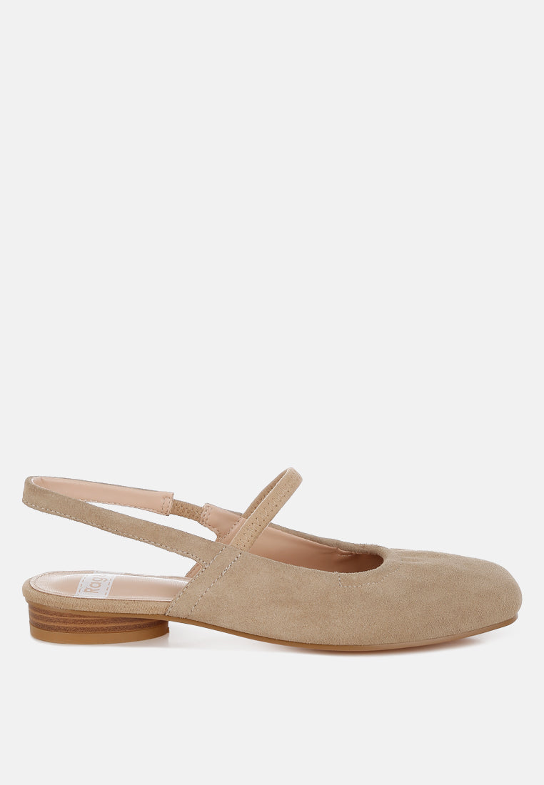  Bounzi Soft Suede Leather Slingback Sandals