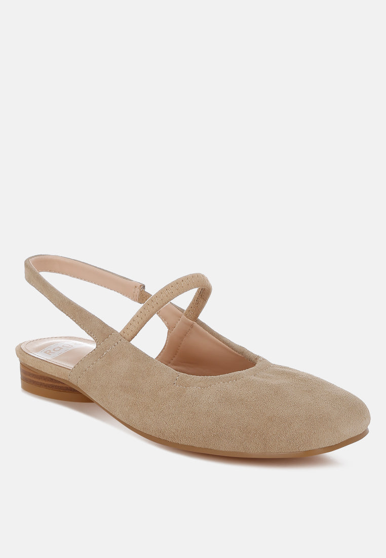 Bounzi Soft Suede Leather Slingback Sandals