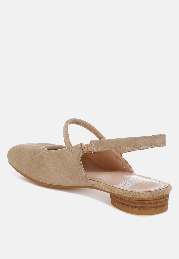  Bounzi Soft Suede Leather Slingback Sandals