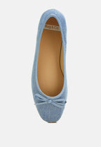  Vigilante Bow Detail Denim Ballerinas