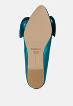  Bromelia Metallic Pleather Bow Ballerinas