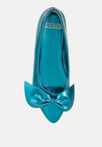  Bromelia Metallic Pleather Bow Ballerinas