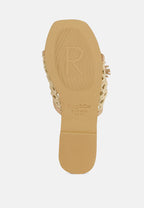  CEDAR Handwoven Natural Latte Tassel Flats