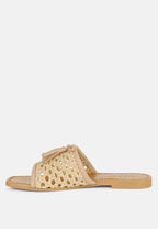  CEDAR Handwoven Natural Latte Tassel Flats