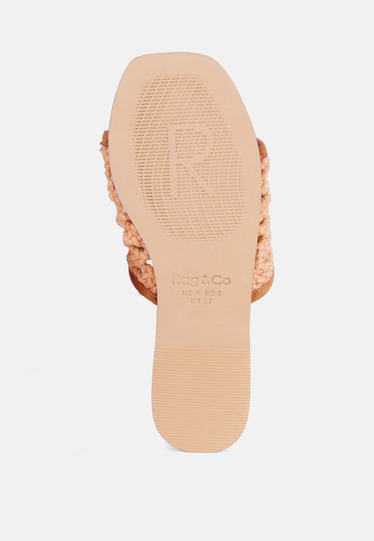  CEDAR Handwoven Natural Tan Tassel Flats