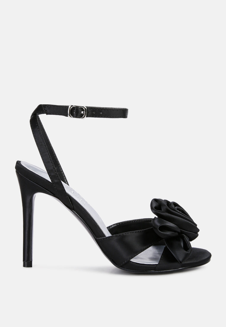 CHAUMET Black Rose Bow Embellished Sandals