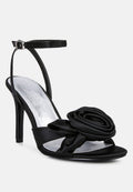  CHAUMET Black Rose Bow Embellished Sandals