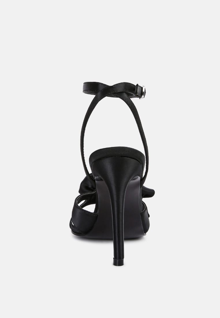  CHAUMET Black Rose Bow Embellished Sandals