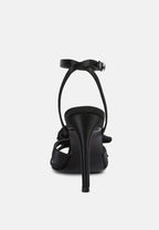  CHAUMET Black Rose Bow Embellished Sandals