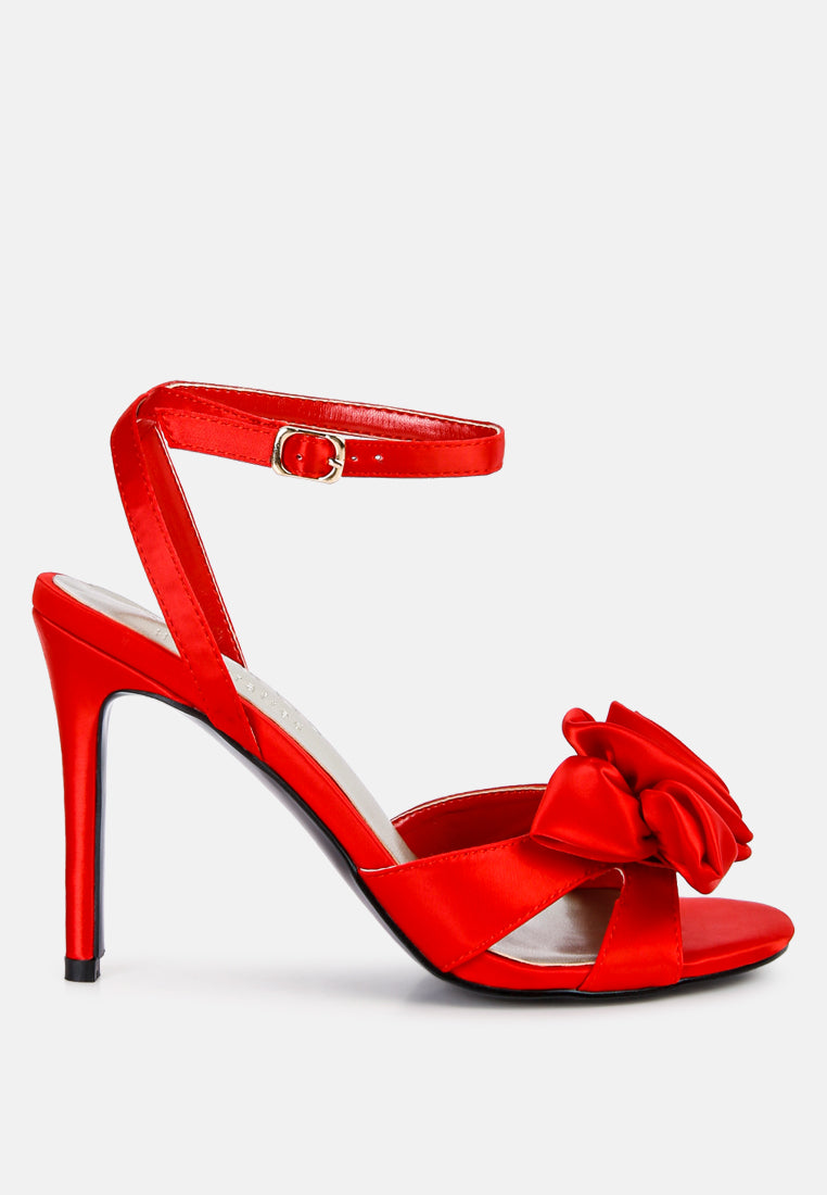  CHAUMET Red Rose Bow Embellished Sandals