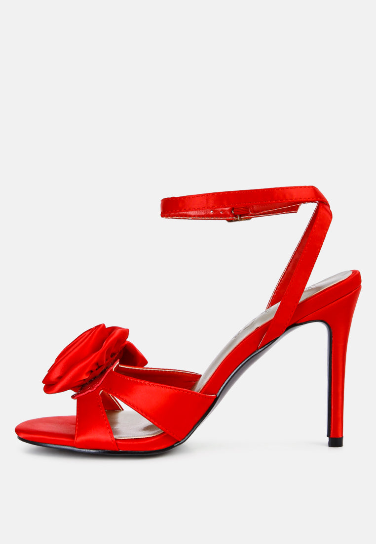  CHAUMET Red Rose Bow Embellished Sandals