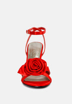  CHAUMET Red Rose Bow Embellished Sandals
