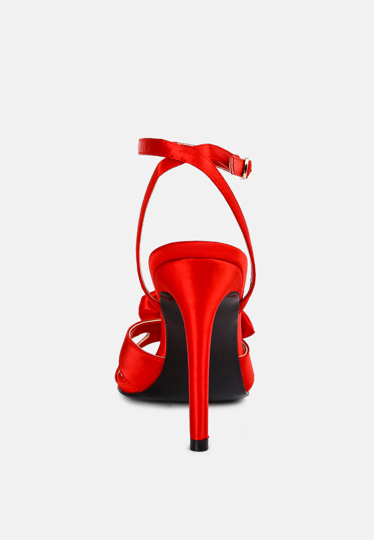  CHAUMET Red Rose Bow Embellished Sandals