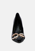  COCKTAIL Buckle Embellished Stiletto Pump Shoes In Black