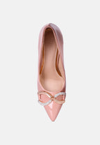  COCKTAIL Buckle Embellished Stiletto Pump Shoes In Blush