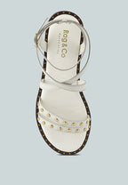  CORRIANE Studs Embellishment Off White Strappy Sandals