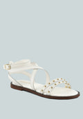  CORRIANE Studs Embellishment Off White Strappy Sandals