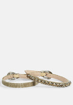  COSETTE Diamante Embellished Ankle Strap High Block Heel Sandals In Beige