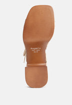  CRISTINA Cross Strap Embellished Heels In Beige