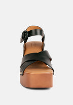  CRISTINA Cross Strap Embellished Heels In Black