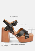  CRISTINA Cross Strap Embellished Heels In Black