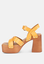 CRISTINA Cross Strap Embellished Heels In Light Tan