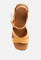  CRISTINA Cross Strap Embellished Heels In Light Tan