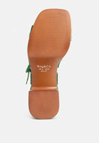  CRISTINA Cross Strap Embellished Heels In Green
