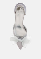  Cadell Bow Detail Satin Sandals