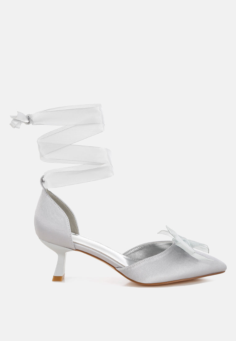  Cadell Bow Detail Satin Sandals