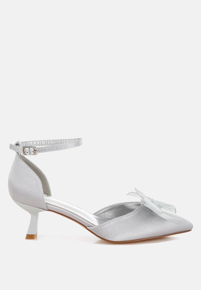  Cadell Bow Detail Satin Sandals