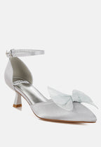  Cadell Bow Detail Satin Sandals
