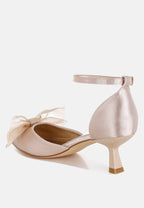  Cadell Bow Detail Satin Sandals