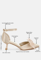  Cadell Bow Detail Satin Sandals