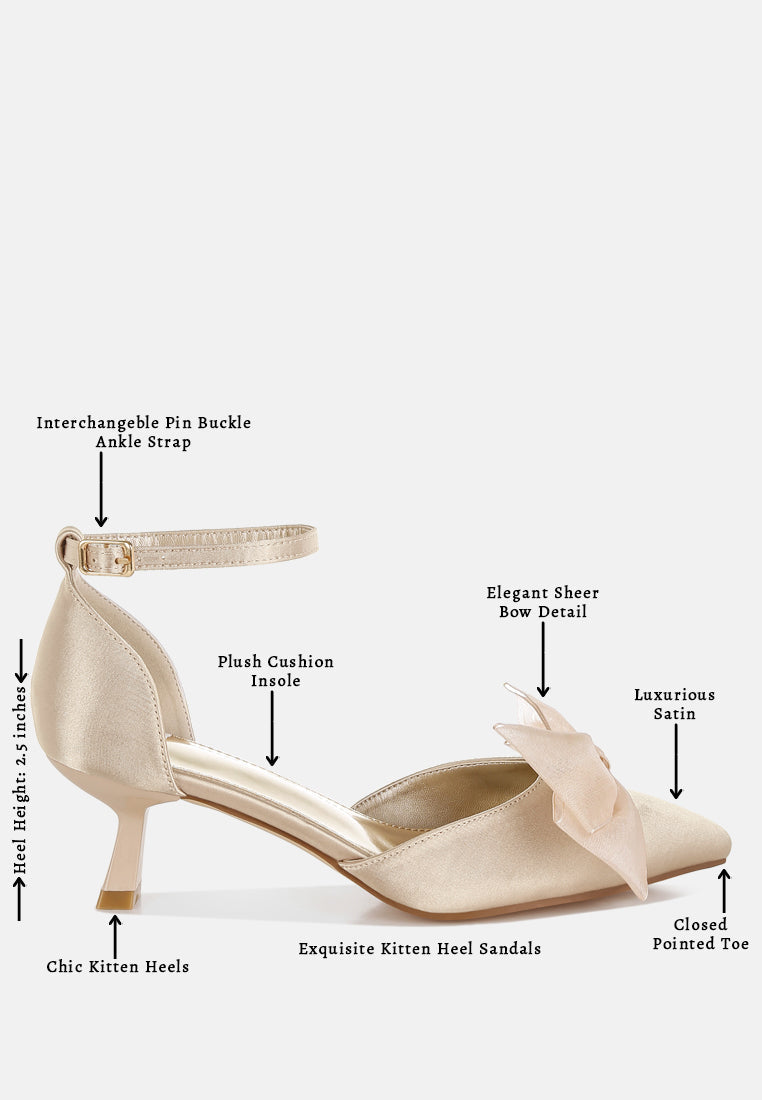  Cadell Bow Detail Satin Sandals