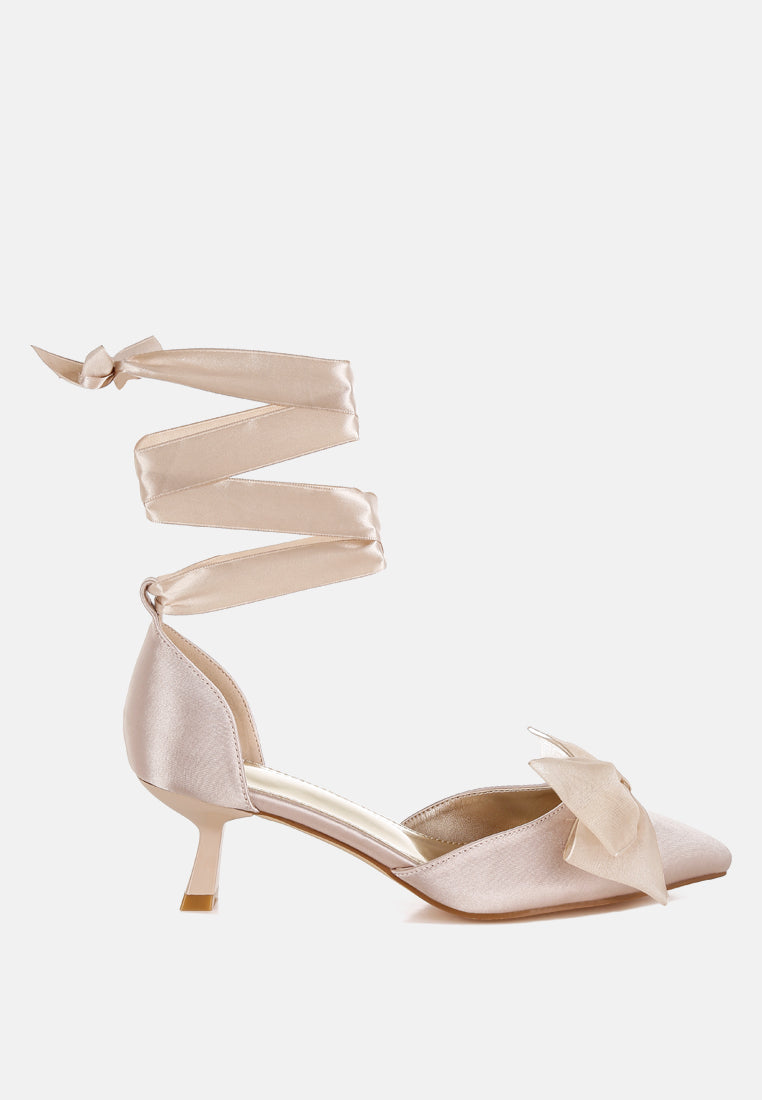  Cadell Bow Detail Satin Sandals