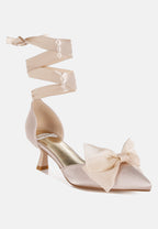  Cadell Bow Detail Satin Sandals