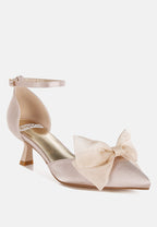 Cadell Bow Detail Satin Sandals