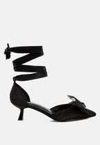  Cadell Bow Detail Satin Sandals