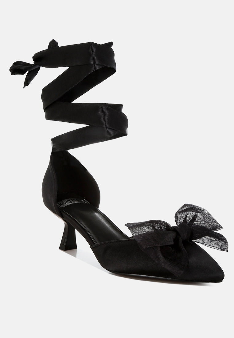  Cadell Bow Detail Satin Sandals