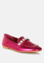  Celosia Metallic Diamante Strap Loafers