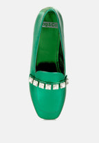  Celosia Metallic Diamante Strap Loafers