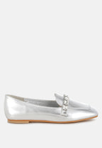  Celosia Metallic Diamante Strap Loafers