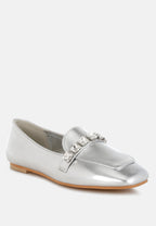  Celosia Metallic Diamante Strap Loafers