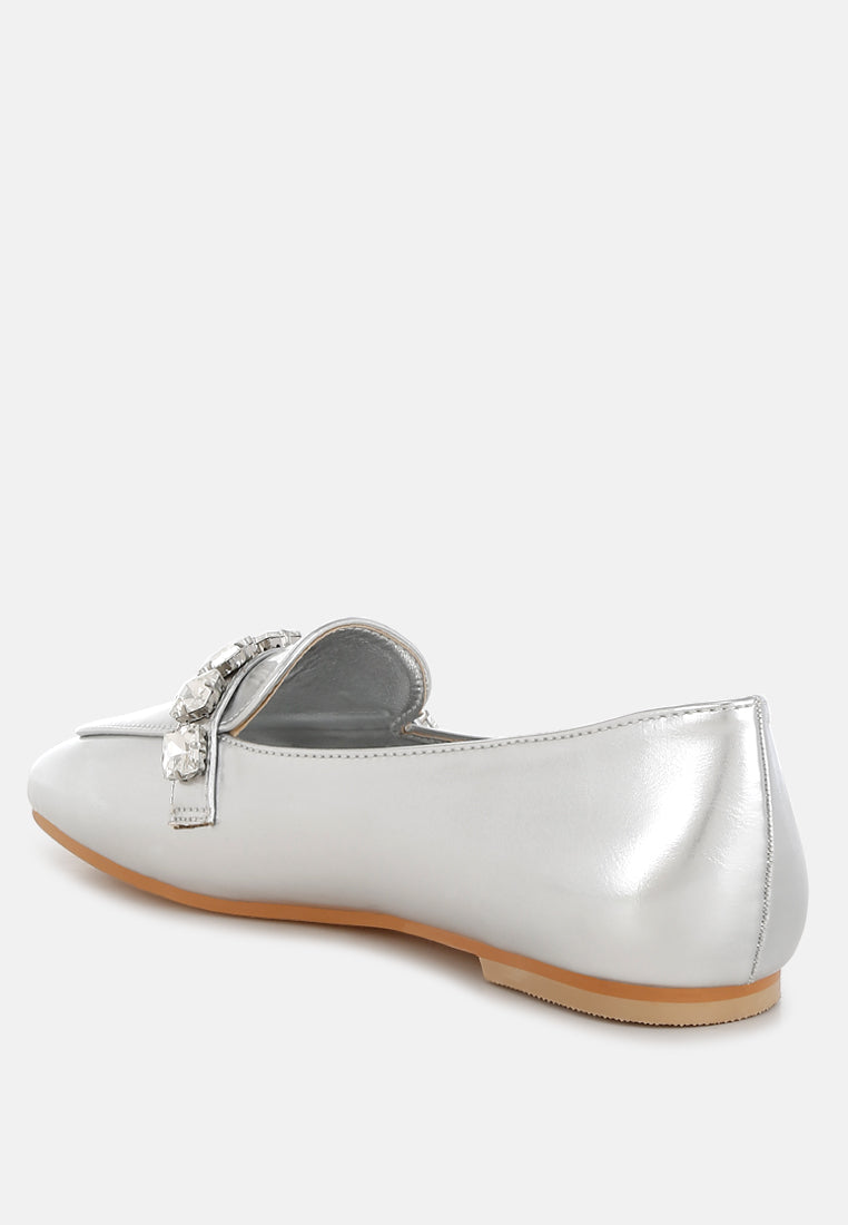  Celosia Metallic Diamante Strap Loafers