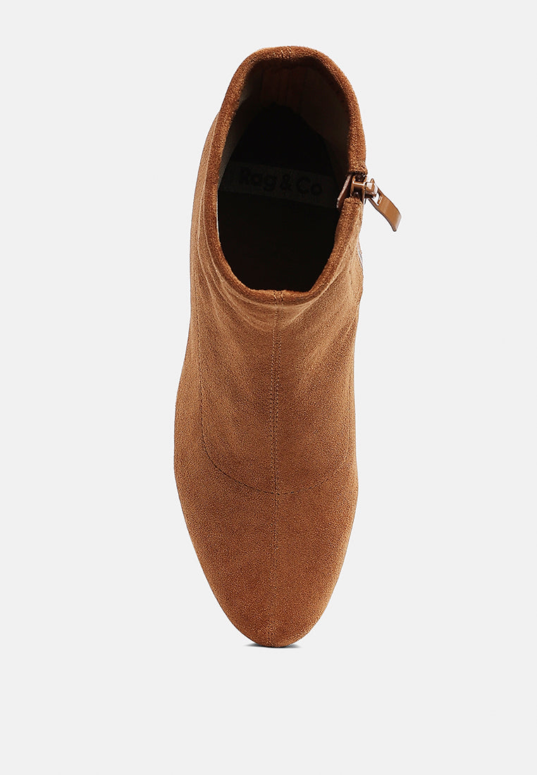  Chena Rhinestones Embellished Block Heel Boots