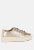  Cincinati Metallic Pleather Chunky Sneakers