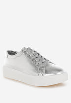  Cincinati Metallic Pleather Chunky Sneakers